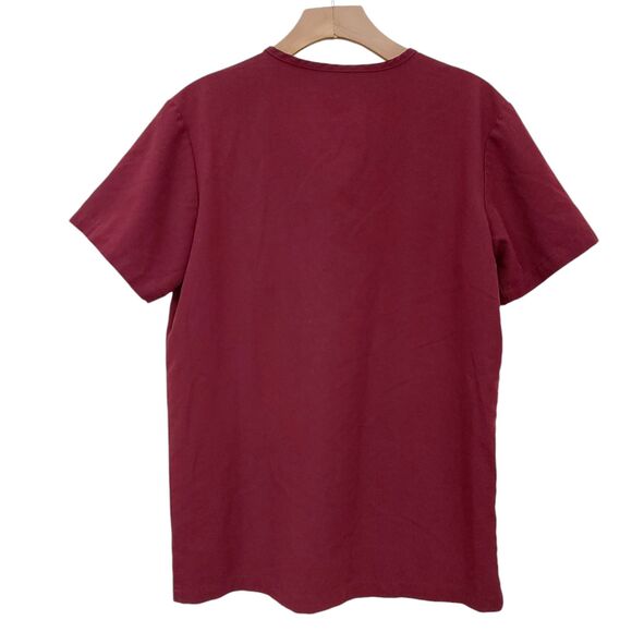Figs Leon Three-Pocket Scrub Top Mens XS Burgundy Short Sleeve V-Neck FM1500 - Picture 4 of 10